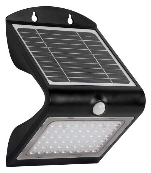 Exteriérové solárne nástenné LED svietidlo Butterfly, 1x LED 3,2w, čierna, pohybový senzor