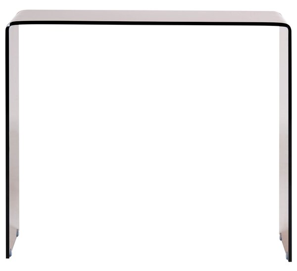 Konzolový stolík hnedý priehľadné tvrdené sklo 30 x 90 cm minimalistický obdĺžnikový moderný