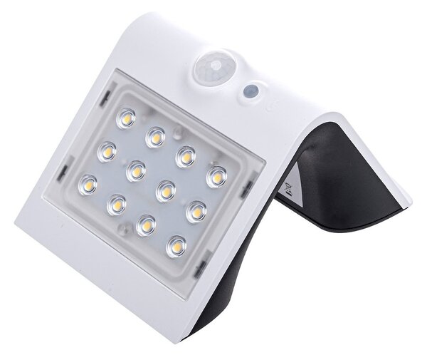 Exteriérové solárne nástenné LED svietidlo Butterfly, 1x LED 1,5w, biela, pohybový senzor