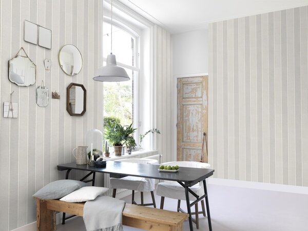 RASCH | Vliesová tapeta na stenu Country Charme 463972 | 0,53 x 10,05 m | šedá, biela