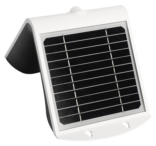 Exteriérové solárne nástenné LED svietidlo Butterfly, 1x LED 3,2w, biela, pohybový senzor