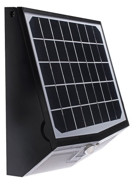 Exteriérové solárne nástenné LED svietidlo Solar, 1x LED 15w, čierna, pohybový senzor, ovládač