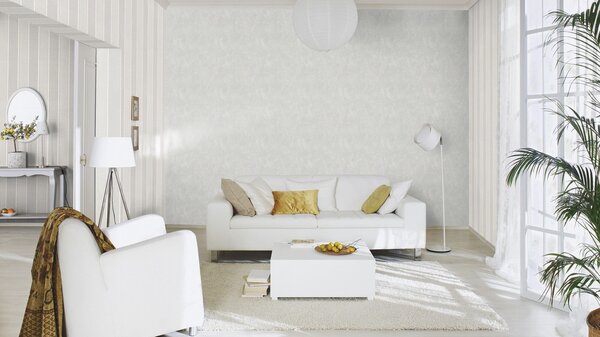RASCH | Vliesová tapeta na stenu Country Charme 463972 | 0,53 x 10,05 m | šedá, biela