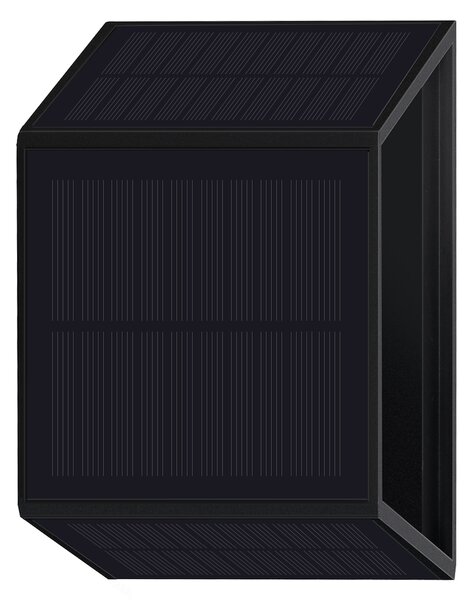 Exteriérové solárne nástenné LED svietidlo Wings2, 1x LED 2w, čierna