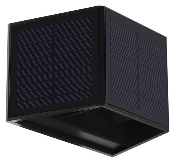 Exteriérové solárne nástenné LED svietidlo Wings2, 1x LED 2w, čierna