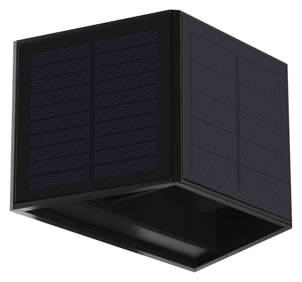 Exteriérové solárne nástenné LED svietidlo Wings2, 1x LED 2w, čierna