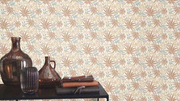 RASCH | Vliesová tapeta na stenu Country Charme 580228 | 0,53 x 10,05 m | biela, hnedá