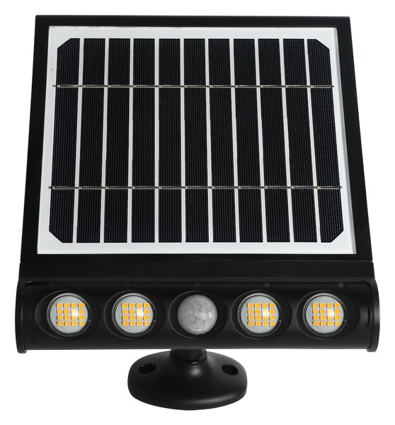 Exteriérové solárne LED svietidlo Talent, 4x LED 8w, čierna, pohybový senzor