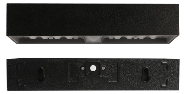 Exteriérové solárne nástenné LED svietidlo Brick, 1x LED 6w, čierna, pohybový senzor