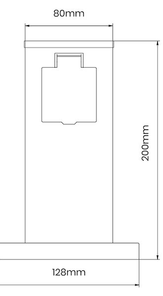 Elektrický záhradný stĺpik Electric, nerezová oceľ, 2 zásuvky, čierna, (20 cm)