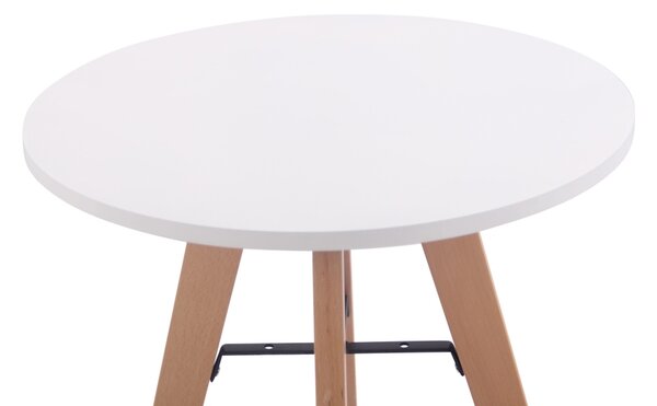 Jedálenský stôl okrúhly Viktor 60, nohy natura - v75 x Ø60 cm - Biela