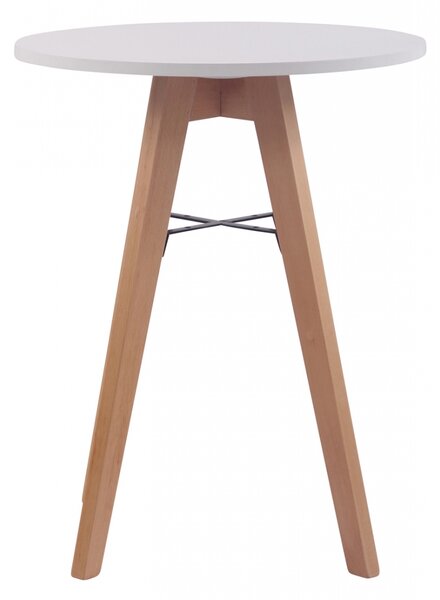 Jedálenský stôl okrúhly Viktor 60, nohy natura - v75 x Ø60 cm - Biela