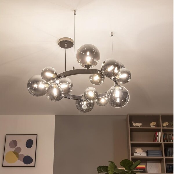Brilagi - LED luster na lane MILLA 15xG9/3W/230V čierny chróm/dymové