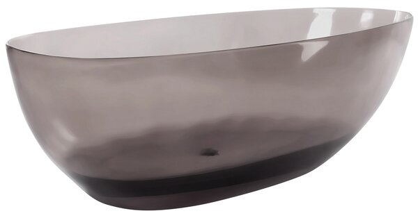 Voľne stojaca vaňa priehľadná čierna z materiálu solid surface 169 x 78 cm oválne pre jednu osobu moderný dizajn