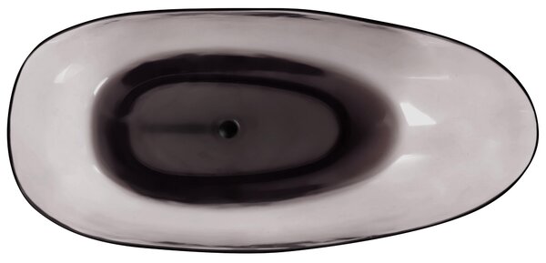 Voľne stojaca vaňa priehľadná čierna z materiálu solid surface 169 x 78 cm oválne pre jednu osobu moderný dizajn