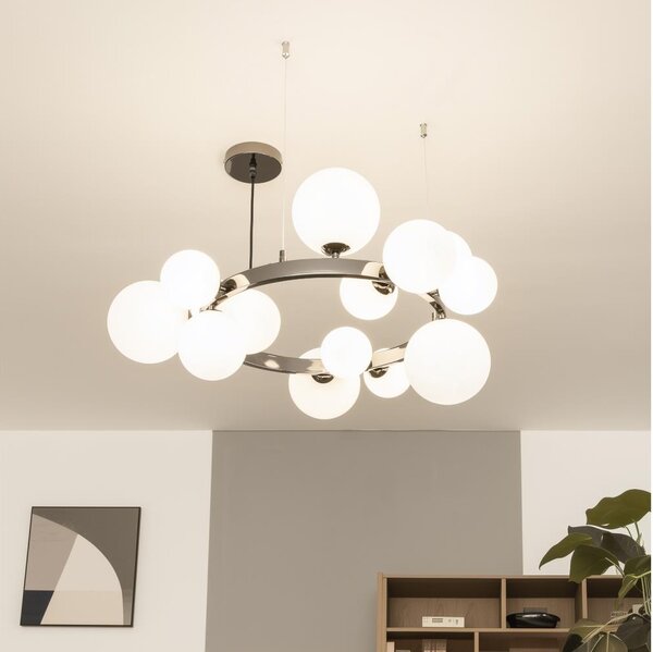 Brilagi - LED luster na lanku MILLA 15xG9/3W/230V čierny chróm/biela