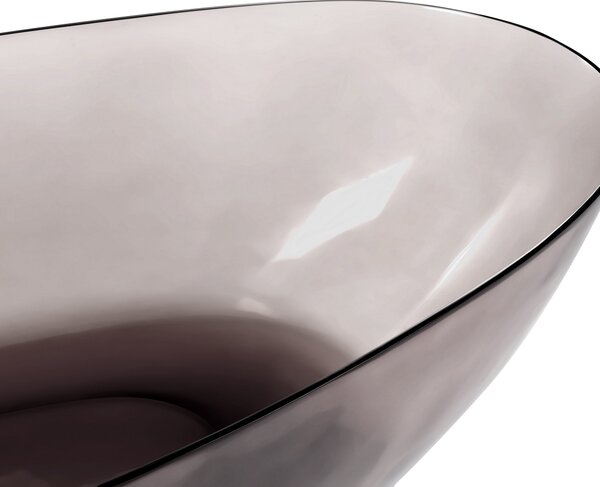 Voľne stojaca vaňa priehľadná čierna z materiálu solid surface 169 x 78 cm oválne pre jednu osobu moderný dizajn