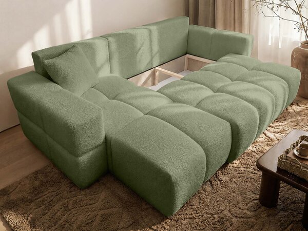 Rohová rozkladacia sedačka Bueno L - olivová
