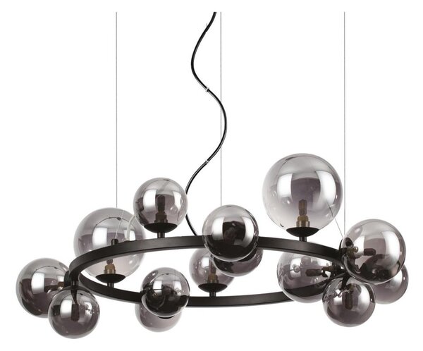 Ideal Lux - LED luster na lanku PERLAGE 14xG9/3W/230V pr. 85 cm čierna/dymová