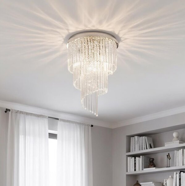 Ideal Lux - Krištáľový prisadený luster CARLTON 12xE14/40W/230V chróm