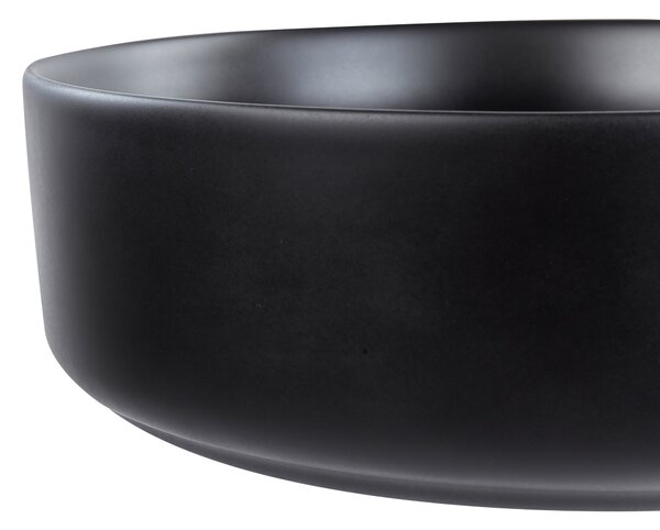 Kúpeľňové umývadlo na dosku čierne keramické okrúhle ⌀ 36 cm moderná kúpeľňa