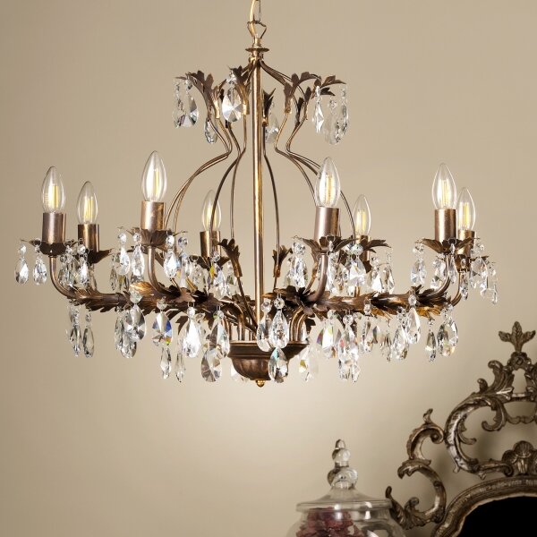 ONLI - Luster na reťazi TERESA 8xE14/6W/230V bronzová