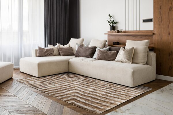 Dywany Łuszczów , Kusový koberec Flim 010-B1 beige, 120x160, béžová, obývacia izba