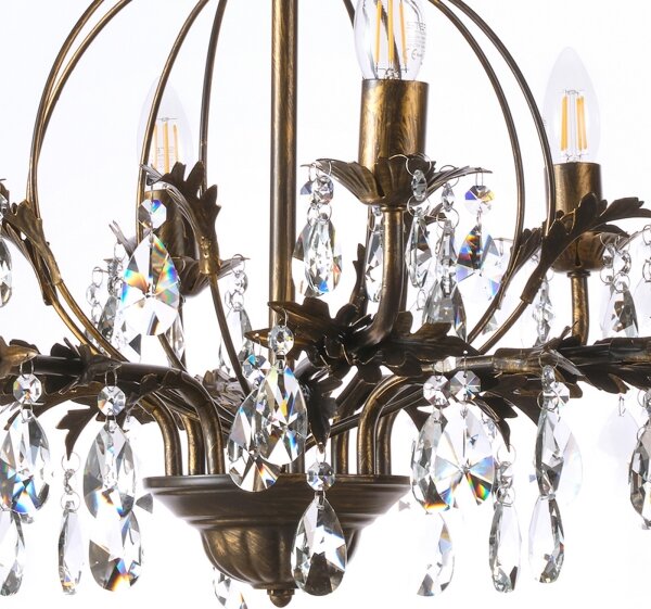 ONLI - Luster na reťazi TERESA 8xE14/6W/230V bronzová