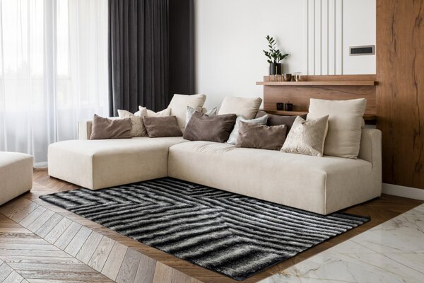 Dywany Łuszczów , Kusový koberec Flim 010-B3 grey, 80x150, šedá, obývacia izba