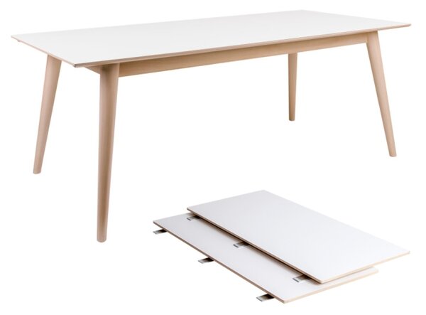 Copenhagen jedálenský stôl 195/285x90 cm biela/natur