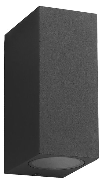 Exteriérové nástenné svietidlo Boka, 1x čierne hliníkové tienidlo, (15 cm)