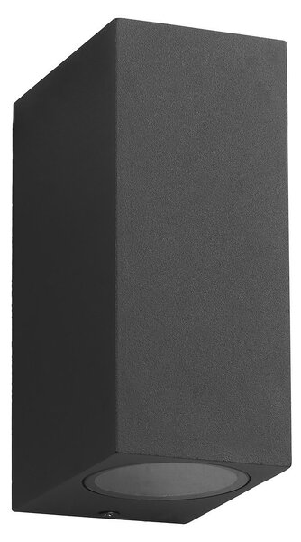 Exteriérové nástenné svietidlo Boka, 1x čierne hliníkové tienidlo, (15 cm)