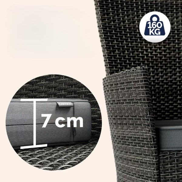 Záhradná ratanová zostava Berlin 1+6 - sivá/antracit