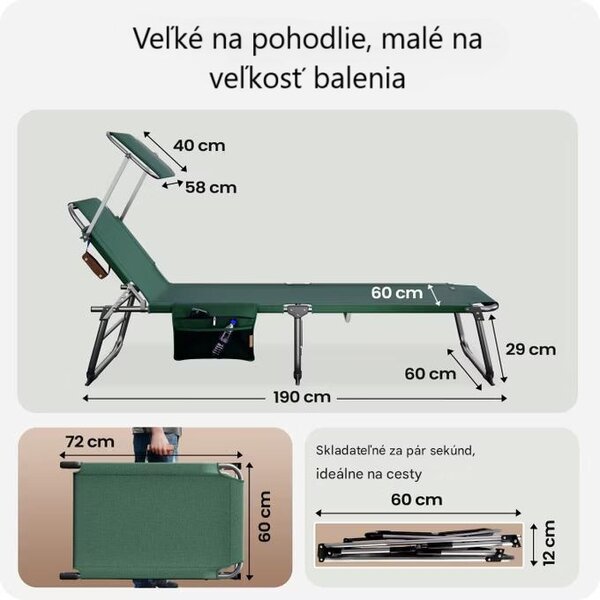 Záhradné lehátko Ibiza - zelené