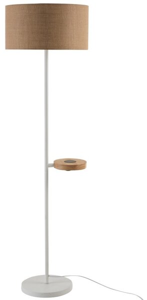 Biela kovová stojaca lampa s nabíjaním na telefón Metvit- Ø 45 * 166cm