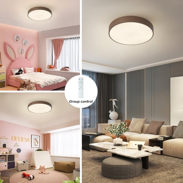 Brilagi - LED stmievateľné stropné svietidlo POOL LED/48W/230V 3000-6000K 40 cm hnedá s diaľkovým ovládaním