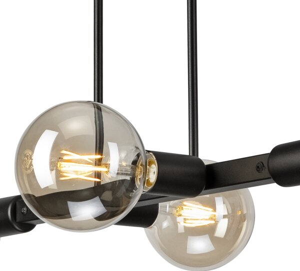 Luster na tyči ASTRID 4xE27/60W/230V čierna