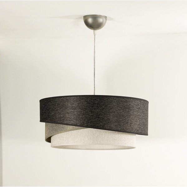 Duolla - Luster na lanku KOBO 1xE27/15W/230V pr. 45 cm antracit/šedá/biela