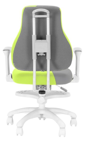 Detská rastúca stolička Neoseat KINDER WHITE PLUS — látka, šedá / zelená