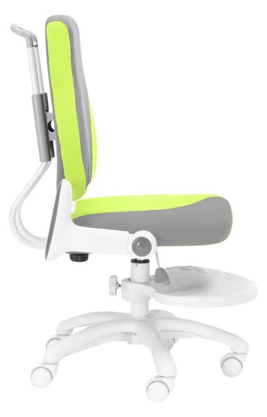 Detská rastúca stolička Neoseat KINDER WHITE PLUS — látka, šedá / zelená