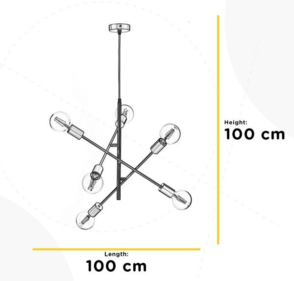 ONLI - Luster na lanku CROSS 6xE27/22W/230V
