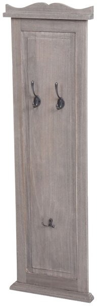 2x vešiaková stena s 3 vešiakmi 94453 - 109x28x3,5 cm, sivohnedá