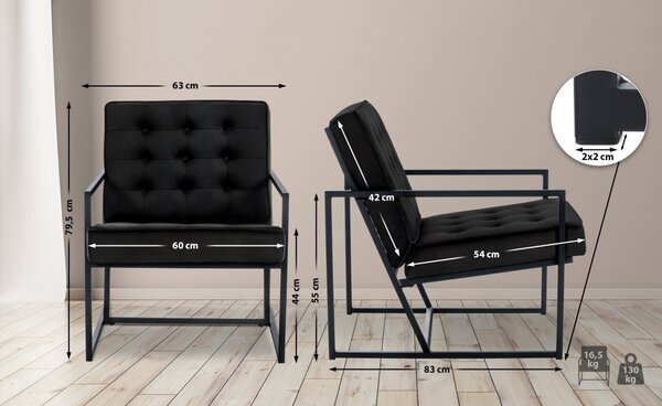 Kreslo Avon lounger - zamat - Čierna