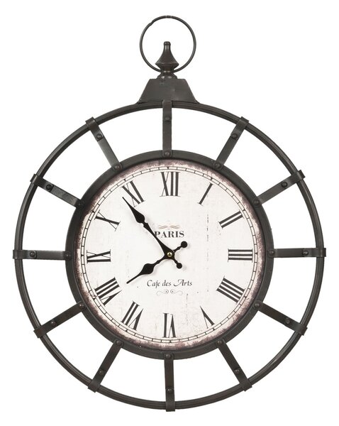Clayre & Eef Kovové nástenné hodiny Paris - 50*4*63 cm