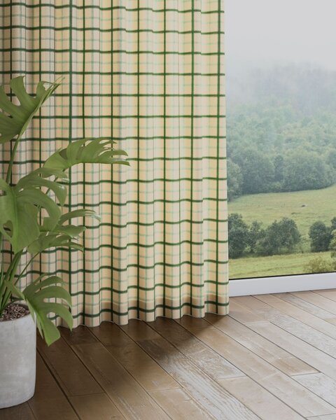 Zaves s riasením WAVE farba produktu zelená látka vzorované