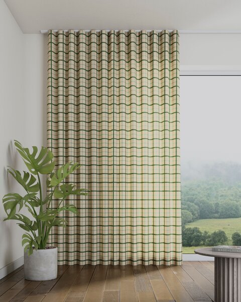 Zaves s riasením WAVE farba produktu zelená látka vzorované