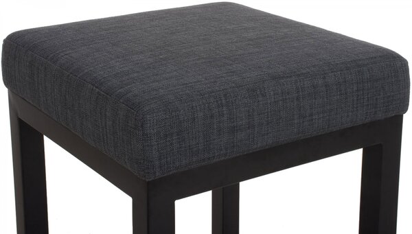Barová stolička Taylor 85 cm - látka, kovové nohy čierne - Tmavo sivá