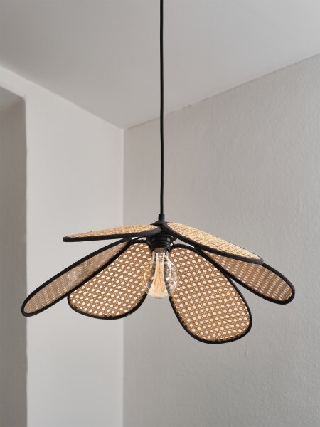 Osram - Závesný luster na lane DECOR RATTAN 1xE27/15W/230V pr. 58 cm béžová/čierna