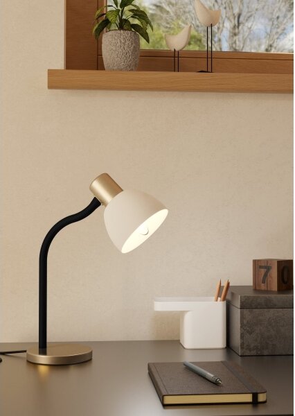 Eglo 901061 - Stolná lampa MACERE 1xE14/25W/230V čierna/matný chróm