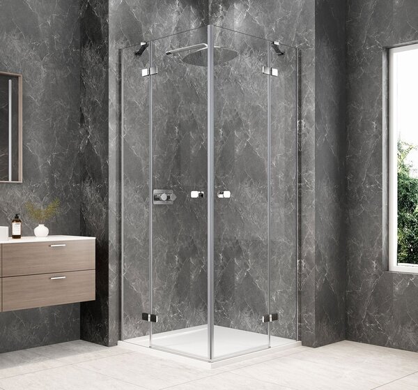 Polysan Polysan, GLOBE CHROME štvorcová sprchová zástena 800x800mm, rohový vstup, číre sklo, GB5880C